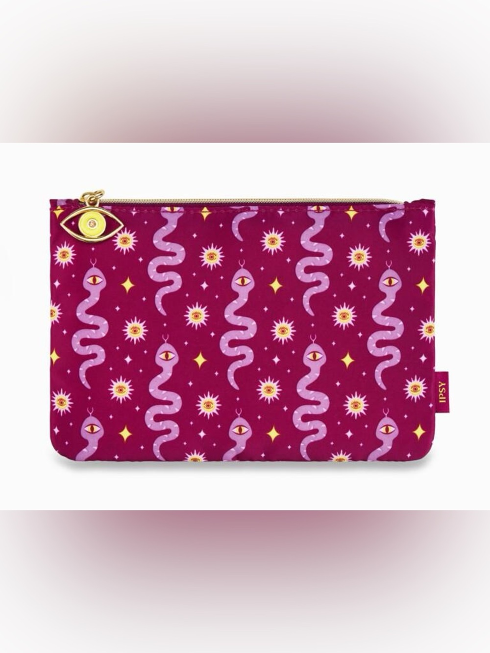 ipsy Pink & Purple Snake-Print Cosmetic Pouch